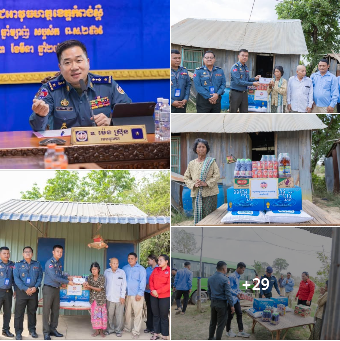 លោកឧត្តមសេនីយ៍ត្រី ម៉េង ស្រ៊ុន មេបញ្ជាការ បានចាត់ឲ្យលោកវរសេនីយ៍ឯក ភូ ឌីសាឌីន ដឹកនាំក្រុមការងារ​កង​រាជ​អាវុធហត្ថ​ខេត្ត​កំពង់ស្ពឺ​​​ បន្តចុះសួរសុខទុក្ខប្រជាពលរដ្ឋមានជីវភាពខ្វះខាតជួបការលំបាកក្នុងជីវភាពរស់នៅប្រចាំថ្ងៃចំនួន២គ្រួសារ ក្នុងស្រុកសំរោងទង ខេត្តកំពង់ស្ពឺ…
