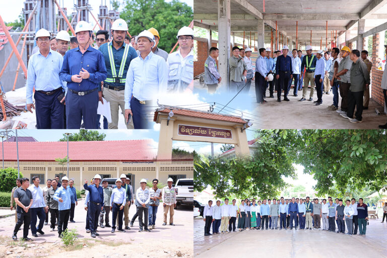 ឯកឧត្តម ភឺន ផល្លា និងឯកឧត្តម គួច ចំរើន ចុះពិនិត្យវឌ្ឍនភាពសាងសង់អគារសិក្សាថ្មី នៅវិទ្យាល័យ ហ៊ុន សែន ព្រែកលួង​ ជាអំណោយដ៏ថ្លៃថ្លារបស់ សម្តេចតេជោ និង សម្តេចកិត្តិព្រឹទ្ធបណ្ឌិត
